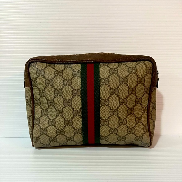Gucci Beige and Brown Monogram Toiletry Bag - Picture 1 of 10